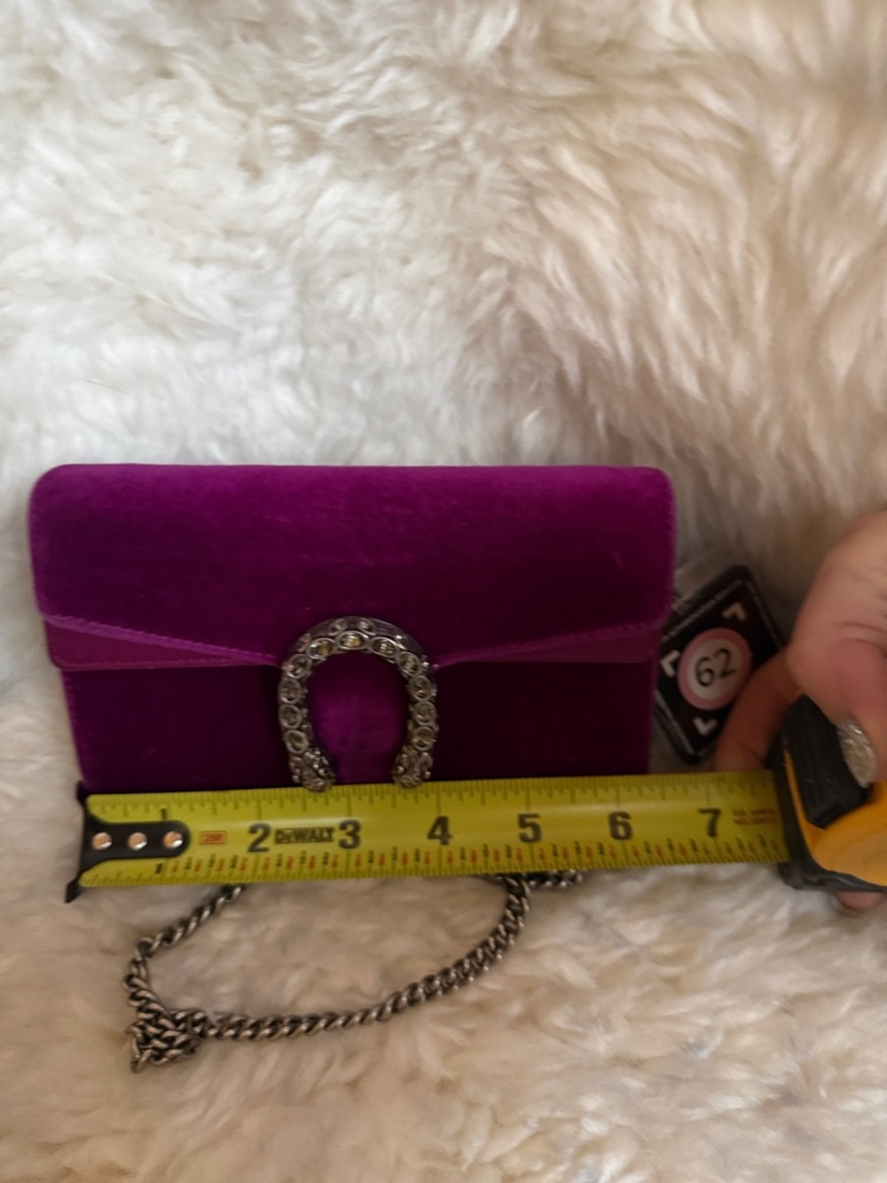 Gucci Dionysus Magenta Velvet Crossbody with Silver-Tone - Picture 7 of 7